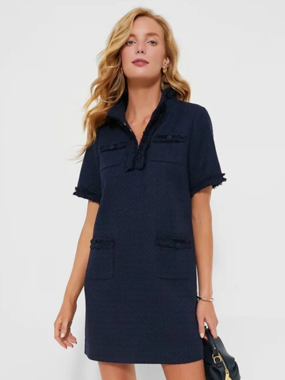 NWT - Tuckernuck Navy Tweed Ophelia Dress - CLASSIC